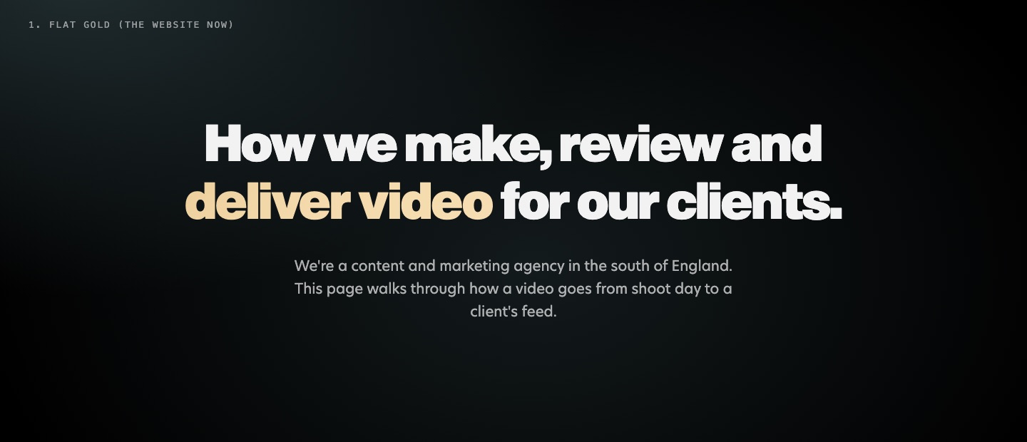 1. Flat gold, the website now